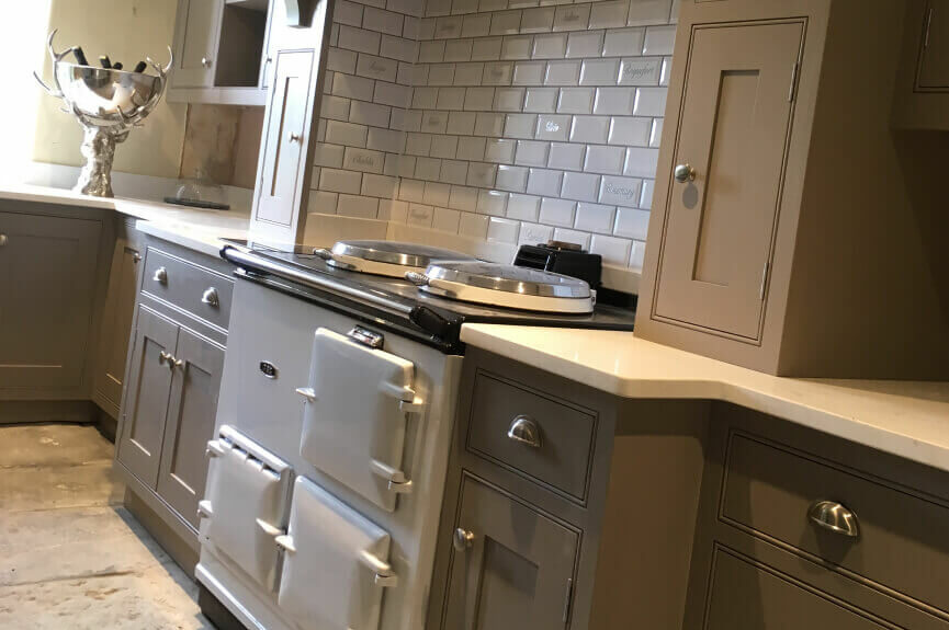 Lydford kitchen cabinets and aga